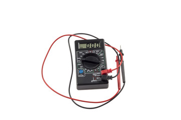 Digital multimeter isolated on white background