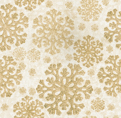 seamless light gold snowflakes background