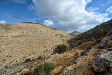 Beautiful rural landscape of Jerusalem mountains.