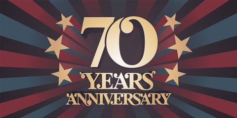 70 years anniversary vector icon, logo, banner
