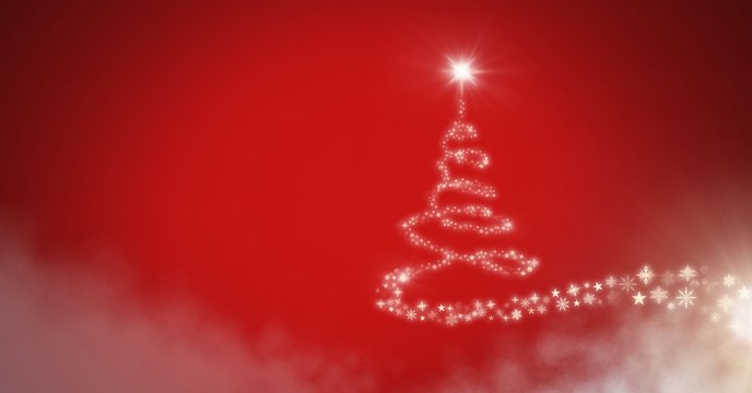 Snowflake Christmas tree pattern shape glowing