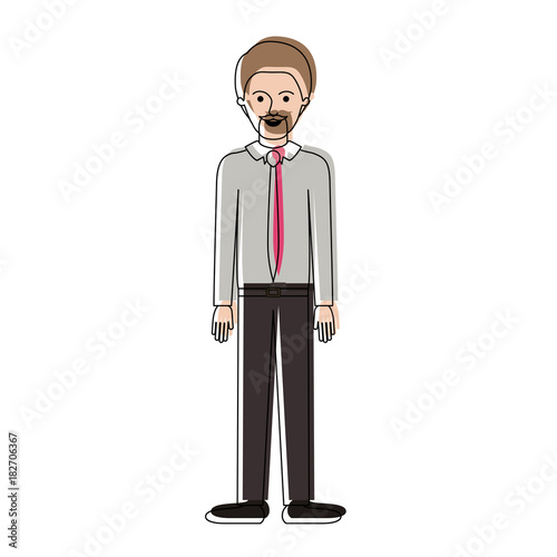 Man Full Body With Shirt And Tie And Pants And Shoes With Short