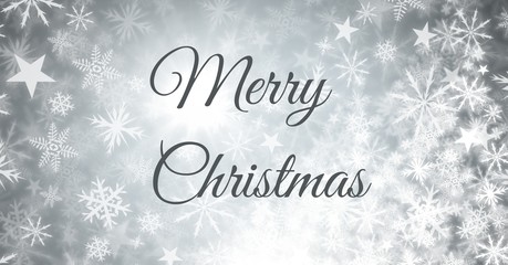 Naklejka na ściany i meble Merry Christmas text and Snowflake Christmas pattern