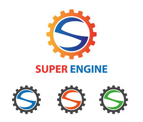 letter s super engine gear logo