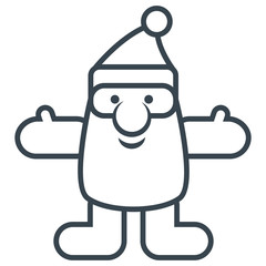 Santa Claus vector line icon. Christmas celebration sign.