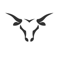 abstract simple Bull head vector logo concept illustration, Buffalo head logo,Taurus head logo.  bull Animal logo sign,