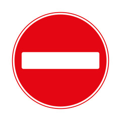 No Entry Traffic Sign, isolated on the white, illustration vector