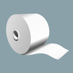 Roll of paper on a colored background. Vector illustration