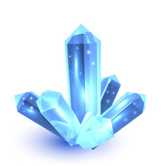 Blue crystal on white background nature element vector illustration