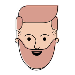 Fototapeta premium male face with beard and side parted hairstyle in watercolor silhouette vector illustration