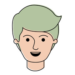 male face with side part hairstyle in watercolor silhouette vector illustration