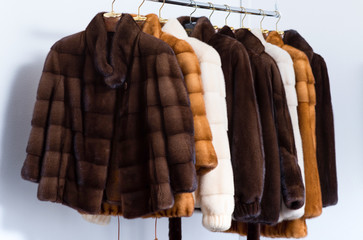 Fur coats.
