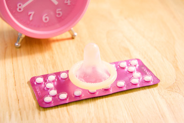 Contraceptive pill or Birth control pill with condom