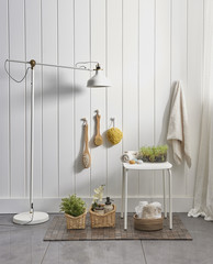 bath room concept hangin bath room accessory white background