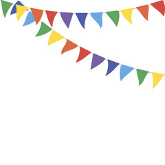 Obraz premium Colorful party flags. Celebrate flags. Party background with flags
