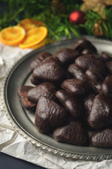 Chocolate gingerbreads on the table