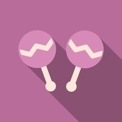 Maracas, maracas icon, musical instrument, beanbag. Flat design, vector illustration. Vector.
