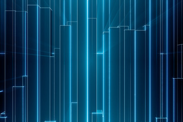 Abstract blocks background. light line, 3d rendering