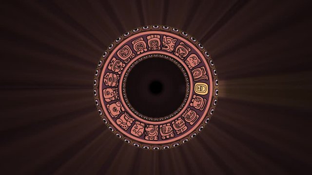mechanical wheel (maya zodiac mandala loop) salmon