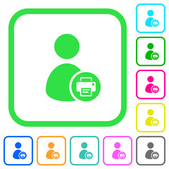 Print user account vivid colored flat icons icons