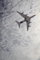 Airplane in the sky , background for traveling and holiday, domestic or international flight. 3d illustration.