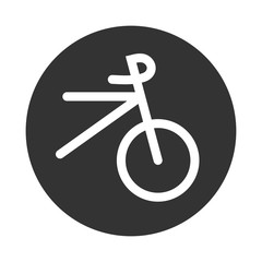 Bicycle icon in black circle- vector iconic design