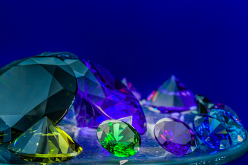 gemstones are showing on rotating platform.