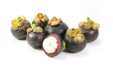  Mangosteen on whitebackground