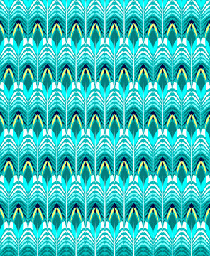Abstract geometric pattern of peacock feathers
