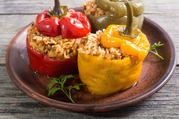 Colorful stuffed peppers