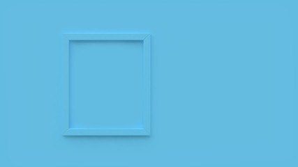 blue frame blank space minima abstract blue background 3d rendering