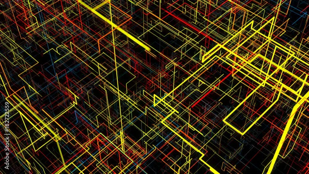 Poster abstract background with circuit. digital illustration. seamless loop