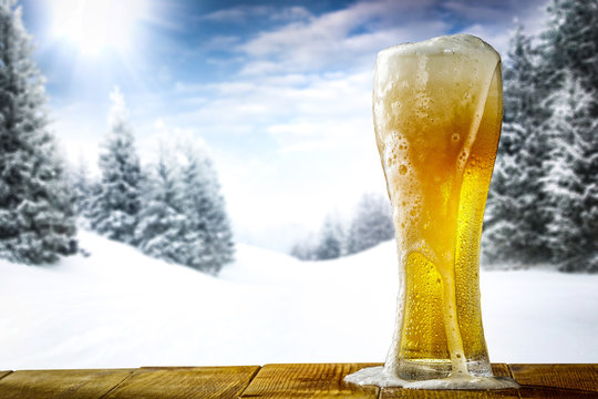 winter time and cold beer 