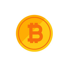 Bitcoin logo icon, virtual money, crypto currency