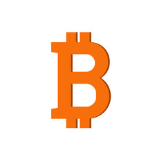 Bitcoin logo icon, virtual money, crypto currency