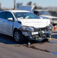 Front car crash accident