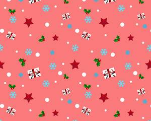 christmas pattern on pink background