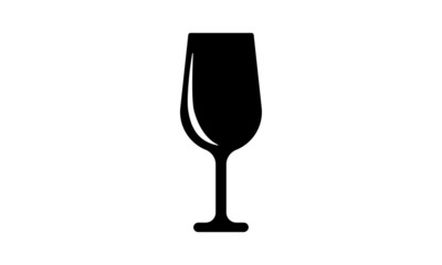Wine Glass Icon isolated on white.