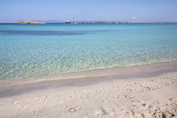 Fototapeta na wymiar Beach Ses Illetas, Formentera, Spain