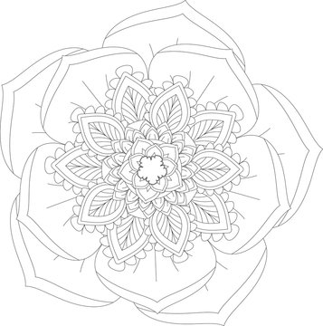 mandala logo- Vector Beautiful Mandala, Patterned Design Element,  Flower Mandalas. Vintage decorative elements. Oriental pattern,