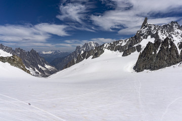 Fototapeta premium View of the Dente del Gigante in the Mont Blanc massif.