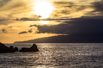 Sunset over the sea