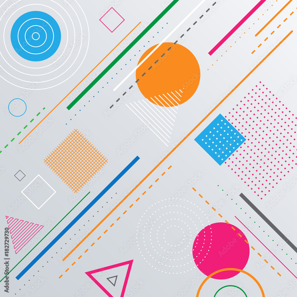 Wall mural abstract geometric pattern background with shapes.