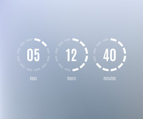 Countdown Web Site flat template. Digital timer.