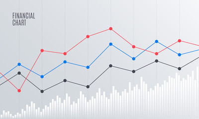 Abstract Financial Chart with Line graph.