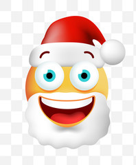 Christmas Time . Very Happy Cute Emoticon on Transparent Background. Isolated Vector Illustration 
