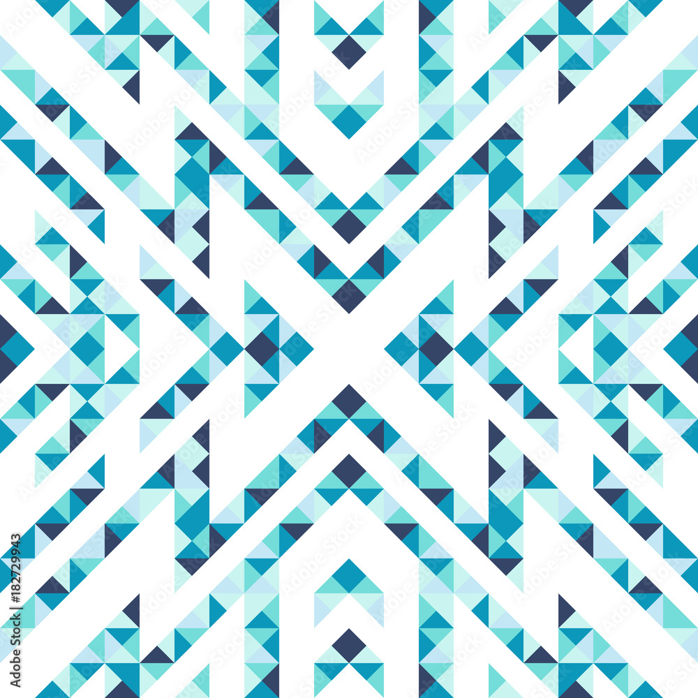 Poster seamless pattern of triangles and lines. zigzags and sharp corners. movement of geometric shapes.