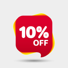 10 Percent Off Sale Discount Banner. Price tag.