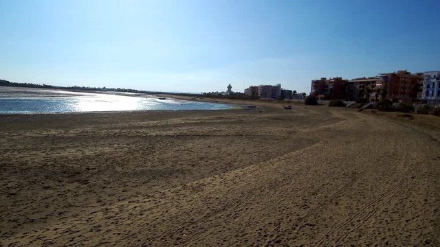 Isla Cristina en Huelva (Andalucia, España) desde el aire. Video con Drone