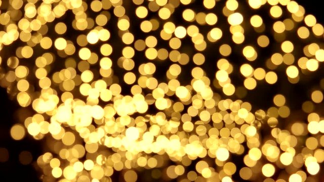 Defocused yellow lights. Bright lights close-up.